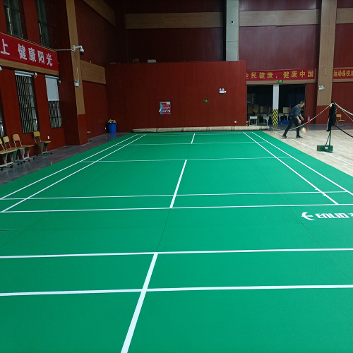 tappetino per campo da badminton in PVC verde per interni