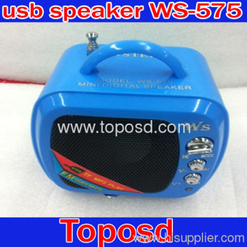 Mini Tv Shape Digital Speaker Mp3 Player Usb Disk Micro Sd Tf Card Fm Radio 