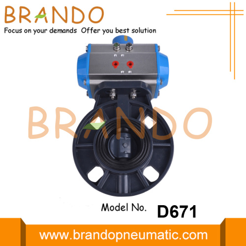 UPVC CPVC PVC Pneumatic Actuator Operated Butterfly Valve