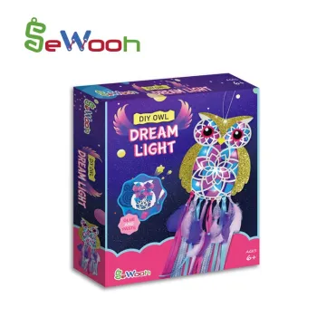 Kids DIY Steam Craft Kit: Owl Dream Catcher Night Light Lamp