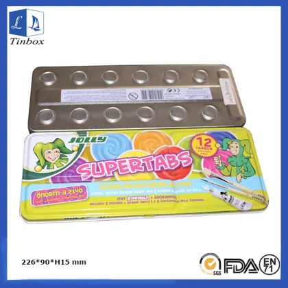 Two-Pieces Gouache Pencil Tin Case