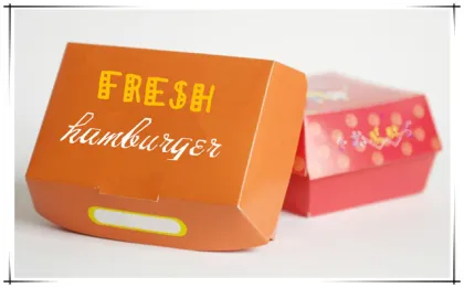 Colorful hamburger box fast food box