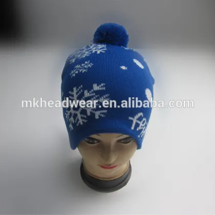Acrylic Jacquard Winter Hat Navy Winter Hat
