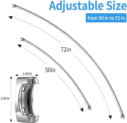 Adjustable Curved Shower Curtain Rods & Wholesale Bathroom Curtain Poles
