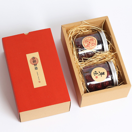 Caja de envasado de alimentos plegada marrón de regalo de chocolate personalizado para galletas