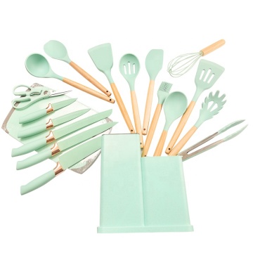 Set di utensili da cucina in silicone di 19 pezzi più recenti con coltello