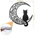 Elegante decorazione da parete con sagoma di gatto lunare in lamiera stagnata