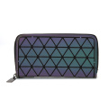 Nuevo diseño Rhombus Personalidad Mini bolsas Mujeres Moda PU Material Luminoso billetera