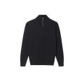 Men's Knitted Quarter Zip Mock-neck Pullover