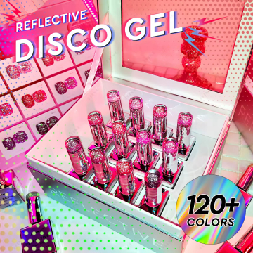 Großhandel reflektierende Glitzer Disco Gel Politur - 12 Farben