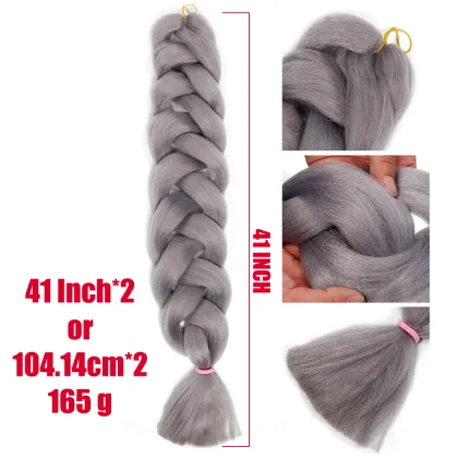 Synthetic Hair Braiding wig 41Inch 165g High Temperature Fiber Jumbo Braiding Pink Blue Pure Crochet Braiding Hair Extension