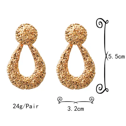 Stunning Trendy Golden Drop Earrings for Women: Exaggerated Styles