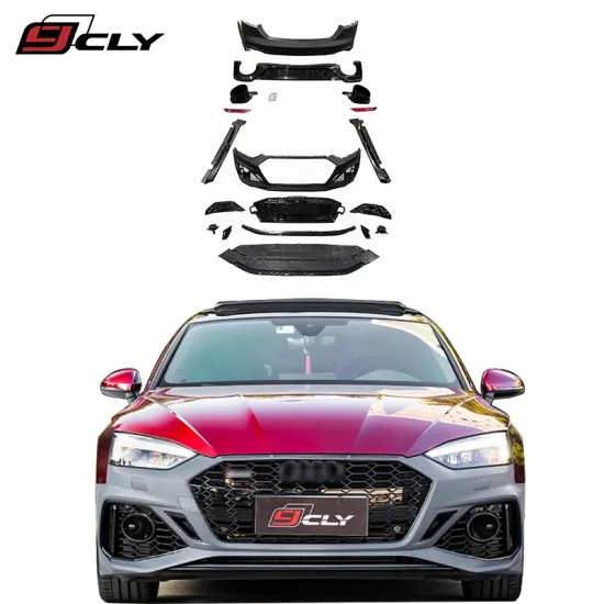A5 Car Bumper Upgrade Kit for 2020-2022 Audi A5 RS5 Front Grille Rear Exhaust Tips Side Skirt