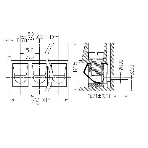 AT300R-5.0／7.5XXX-A PCB Screw Terminal Block 