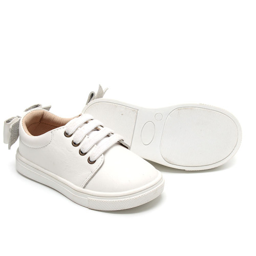 Bow White Children Girls Sneakers