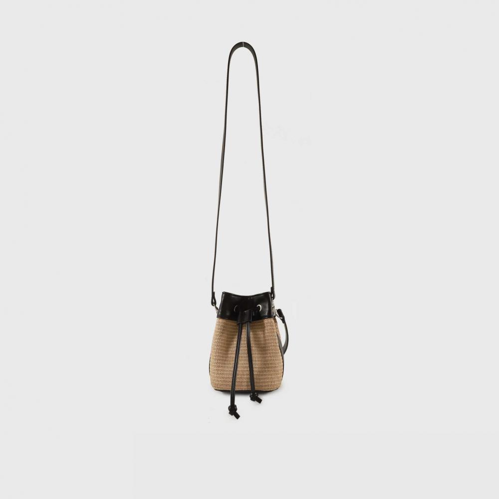 Straw Drawstring Cord Bags for Women