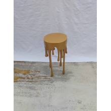 Modern Fiberglass Gold Metallic Drip End Side Table