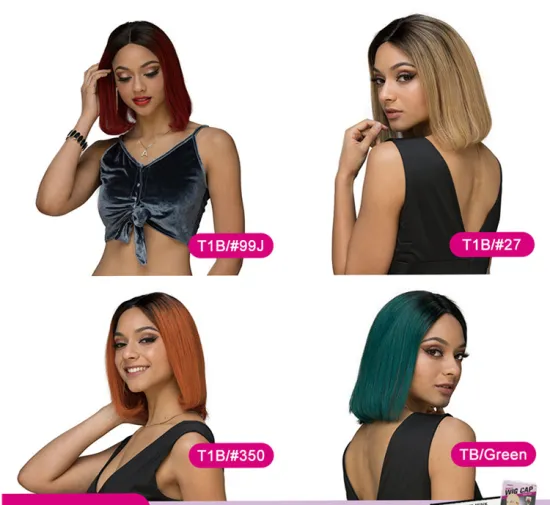 LSY Ombre Brazilian Straight Short Bob Wig #99J/#27/#350/Green 13*4 Lace Front Human Hair Wigs 6"-14" 150% Density Remy