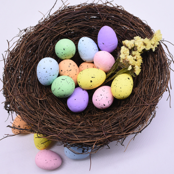 Easter Party Decor 8-25cm Handmade Vine Brown Bird Nest Rattan Foam Bird Egg Photo Prop Easter Party Home Supply DIY Craft Gifts