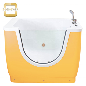 Yellow Baby Bath Tub Package with Temperature Control for Newborn Hydrotherapy Swimming Bathtub Set