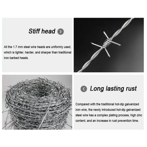 1.6mm 500m 25kgs/roll hot dipped galvanized barbed wire