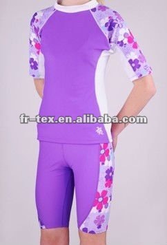 Chemical Free Nylon/Spandex Fabric Girl's Swimsuit