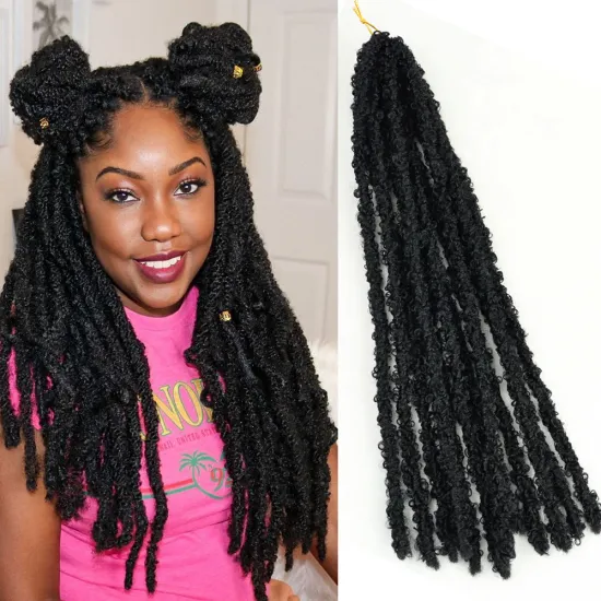 Butterfly Locs Crochet Hair Synthetic Crochet Braids Hair Extensions Soft Bob Locs Wicks Locs For Braids Natural Pre-Looped Hair