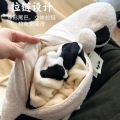 The panda warm blanket fluffy pillow kandy