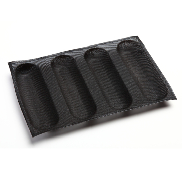Thân thiện với môi trường 4 Cavity French Bread Silicone Baguette khuôn