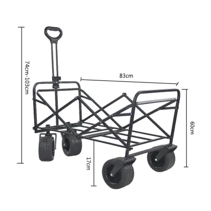 Best Price Outdoor Picnic Cart: 500KGS Load Capacity, Folding Beach Cart, Camping Utility Wagon & Collapsible Cart