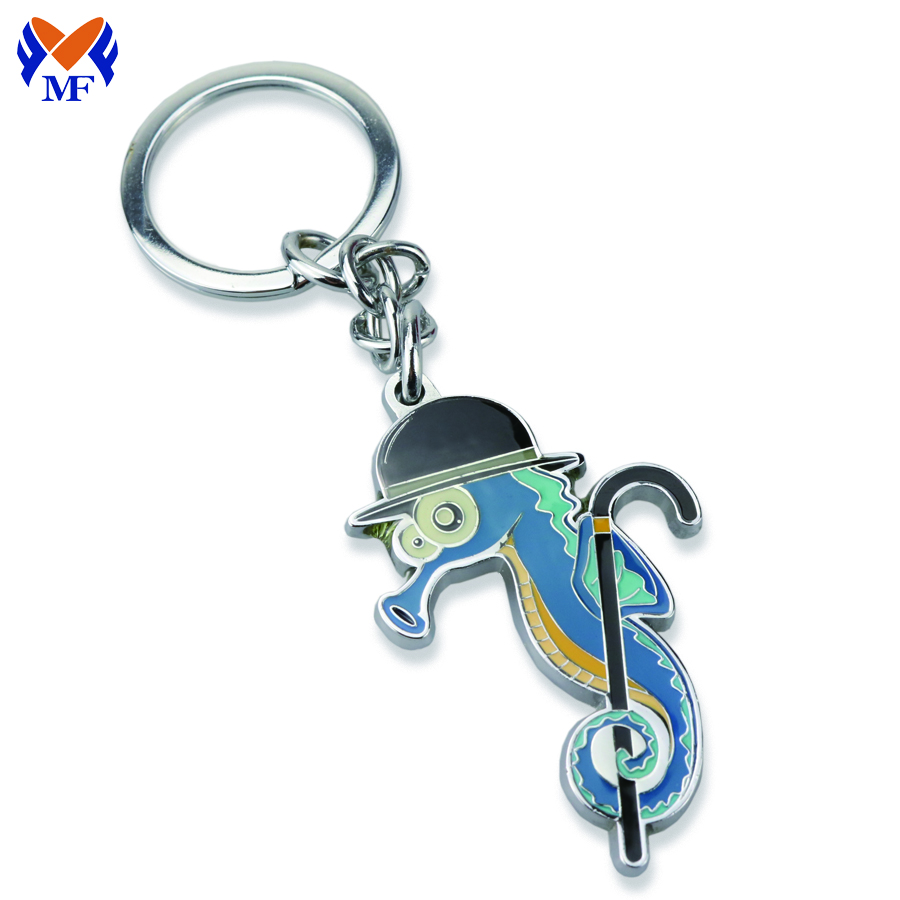 Metal custom cut out animal dolphin keychain