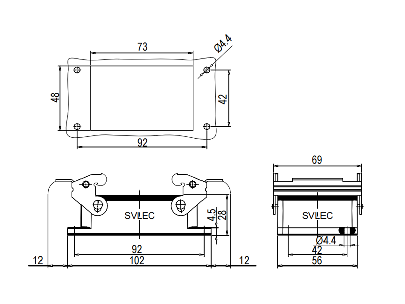 H32A Housings buikhead mounting metal hoods