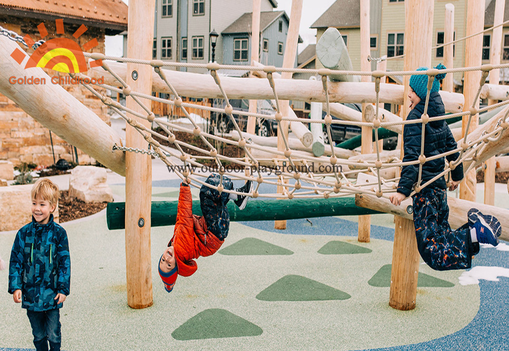 natural log climber net playground