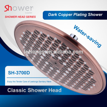 9 inch Dark Classic Copper Plating Top Rain Shower Head With Air-Intake