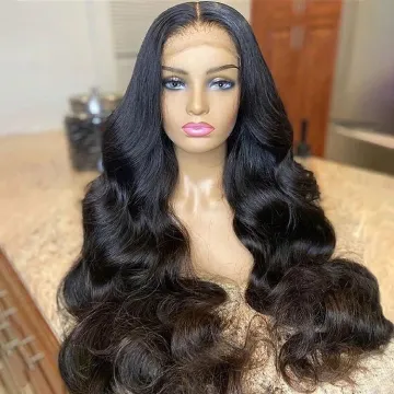 Body Wave  Brazilian Virgin Human Hair Wig Pre Plucked Natural with Baby Hair Wig for Black Female