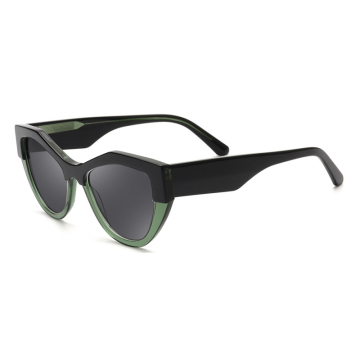 Wholesale Cat Eye Acetate Sunglasses | Dual-Color Green AS099