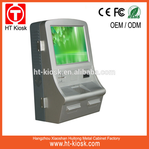 Wall mounted kiosk with thermal printer