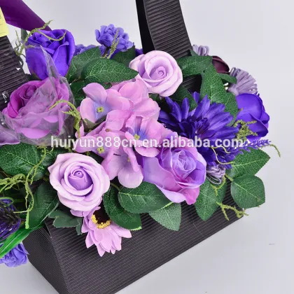 Beauty Rose Flower Silk Wedding Flower Basket For Centerpieces Decoration