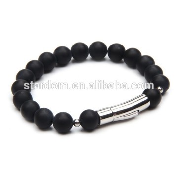 Men's Bracelet Matt Agate Beaded Bracelet!