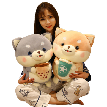 Wholesale Milk Tea Dog Plush Toys: Cute Pillows for Kids and Gifts