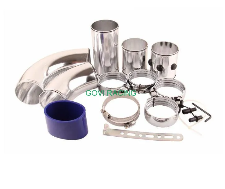Kit di tubo di aspirazione dell'aria universale in alluminio con tubo di staffa 76mm