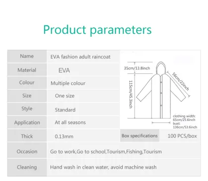 Wholesale Transparent Plastic Rain Ponchos: Thickened, Waterproof Eva Rain Gear for Coat and Raincoat Protection