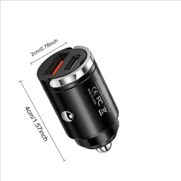 100W Metal Alloy Mini Car Charger: Fast Charging USB-A & USB-C Adapter