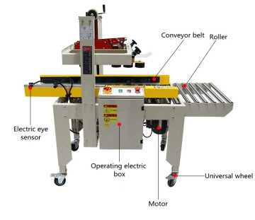 Automatic carton sealing and PP strapping packing machine line