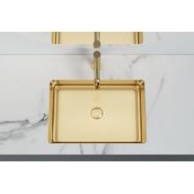 Tenggelam Bilik Mandi Bilik Mandi Pvd Golden Rectangular