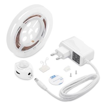 PIR ตรวจจับการเคลื่อนไหว LED แถบแสงเตียงยืดหยุ่นสำหรับแสงกลางคืน