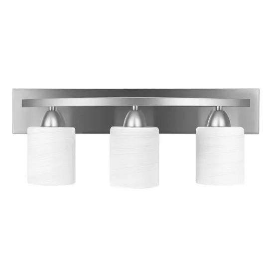 Modern 3-Light Glass White Shade Bathroom Vanity Lighting Fixture with Brushed Nickel