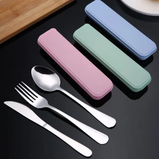 Stainless Steel Outdoor Portable Tableware Set Three-piece