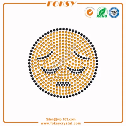 Loudly Crying emoji iron on crystal designs