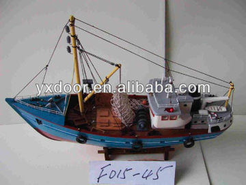 Classic Fishing ship model / 45cm length /wooden boat model